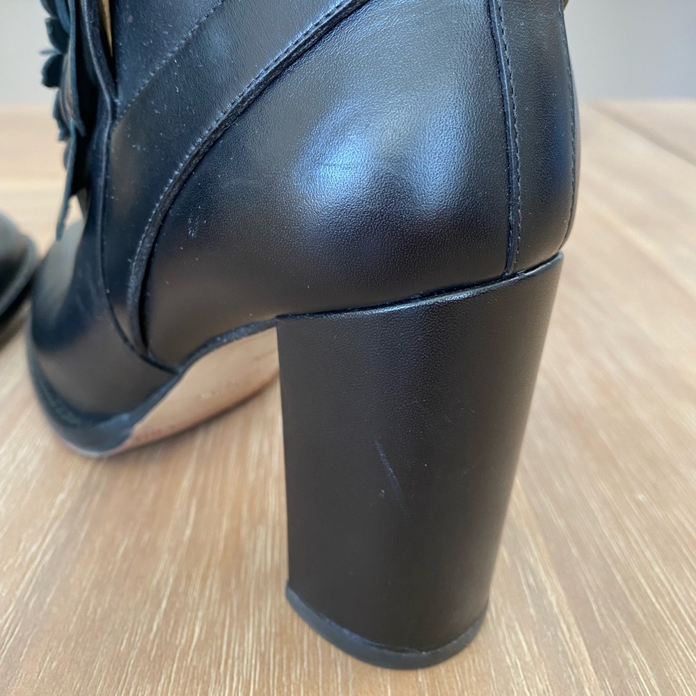 VALENTINO GARAVANI floral apliqué ankle boots black sz 40.5 - Picture 12 of 12